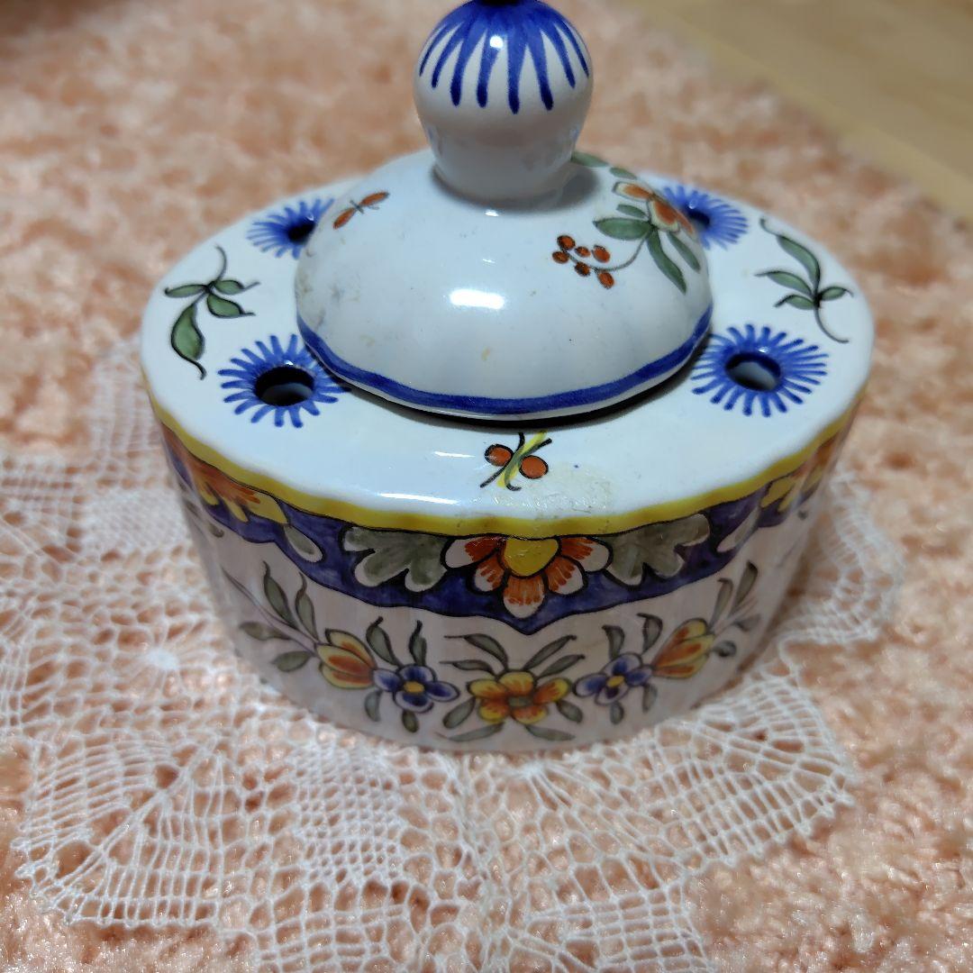 フランス製花柄のインク入れ