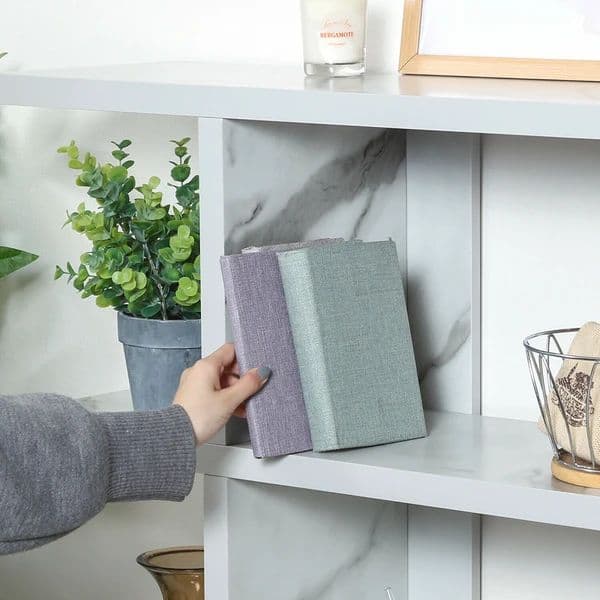 オープンシェルフ５段幅広　大理石柄　幅120ｃｍ×高さ143.5ｃｍ