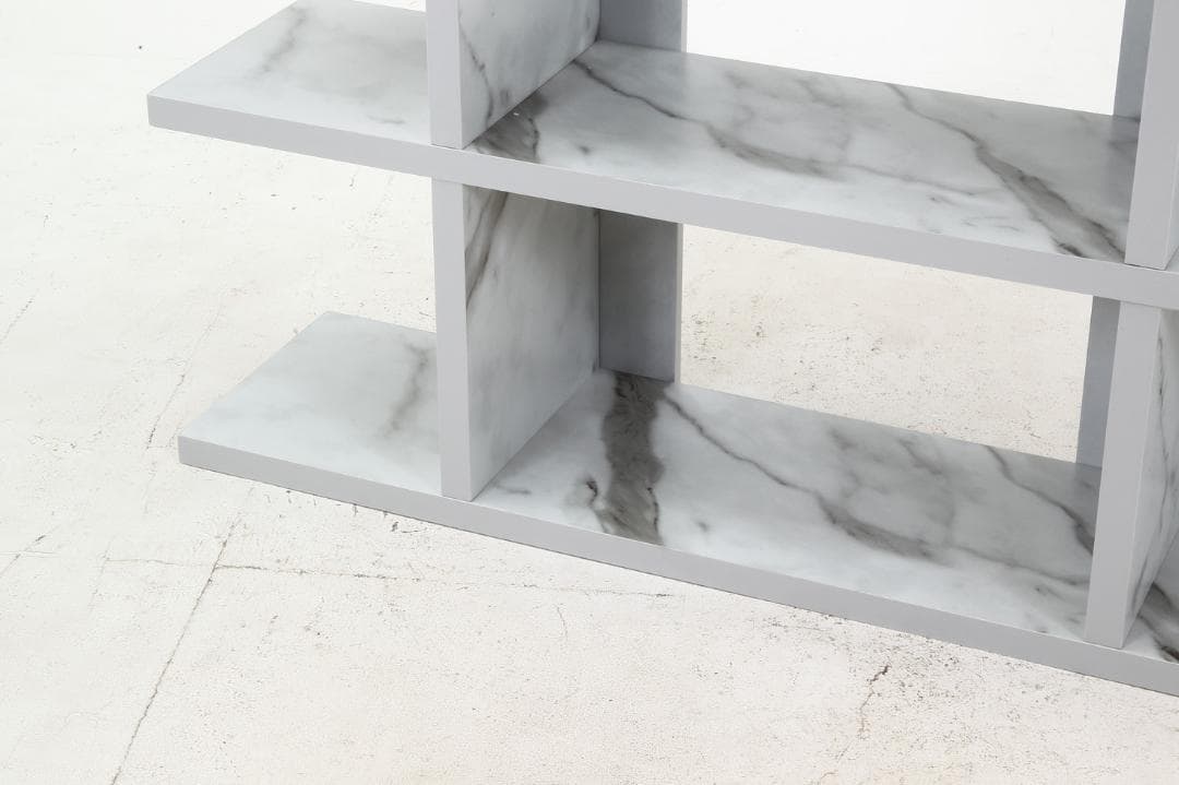 オープンシェルフ５段幅広　大理石柄　幅120ｃｍ×高さ143.5ｃｍ