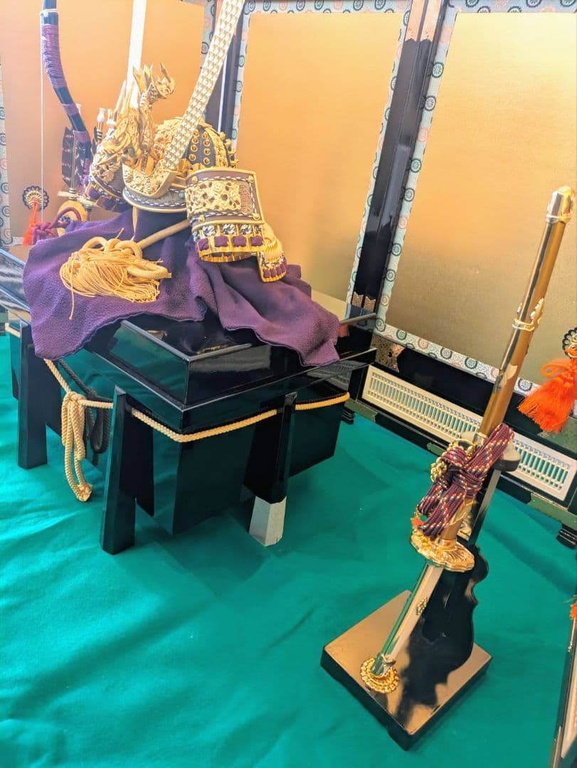 貴重レア　平安武徳作　京鎧　五月人形　兜段飾り　弓・太刀・屏風付き　人形の天明館