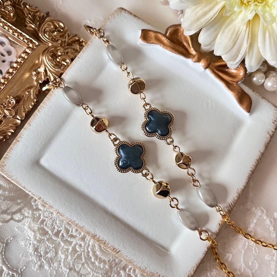 ♪ ❤️ クローバー　ビーズ　マスクチェーン　メガネチェーン　ハンドメイド