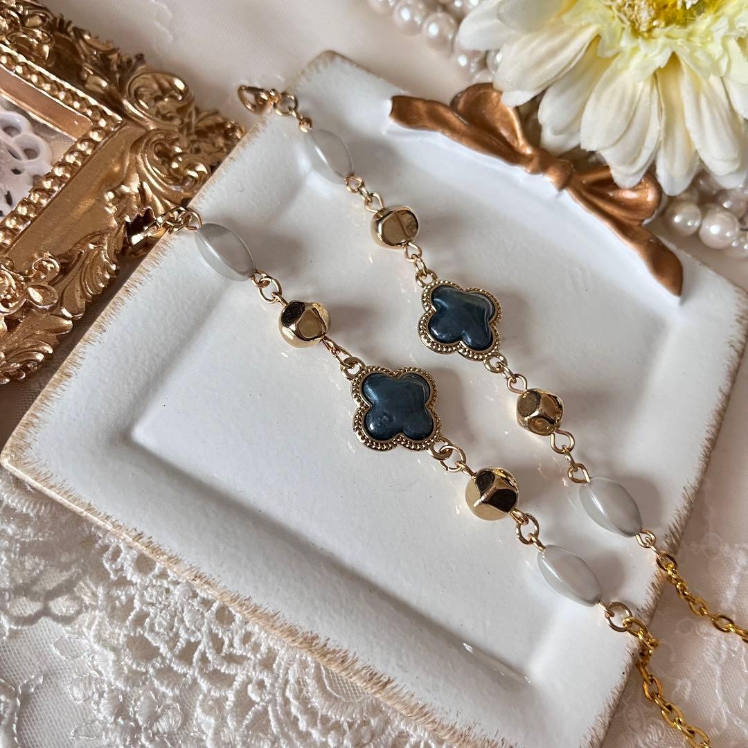 ♪ ❤️ クローバー　ビーズ　マスクチェーン　メガネチェーン　ハンドメイド