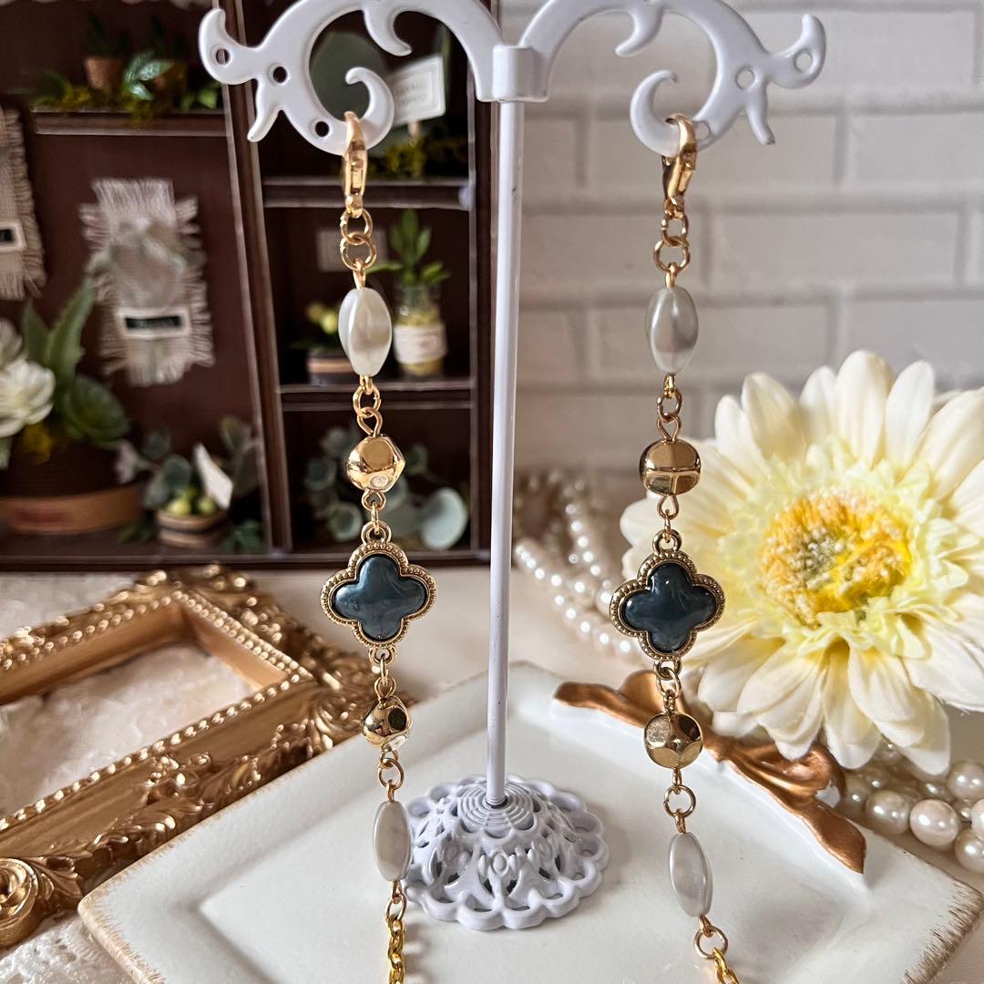 ♪ ❤️ クローバー　ビーズ　マスクチェーン　メガネチェーン　ハンドメイド