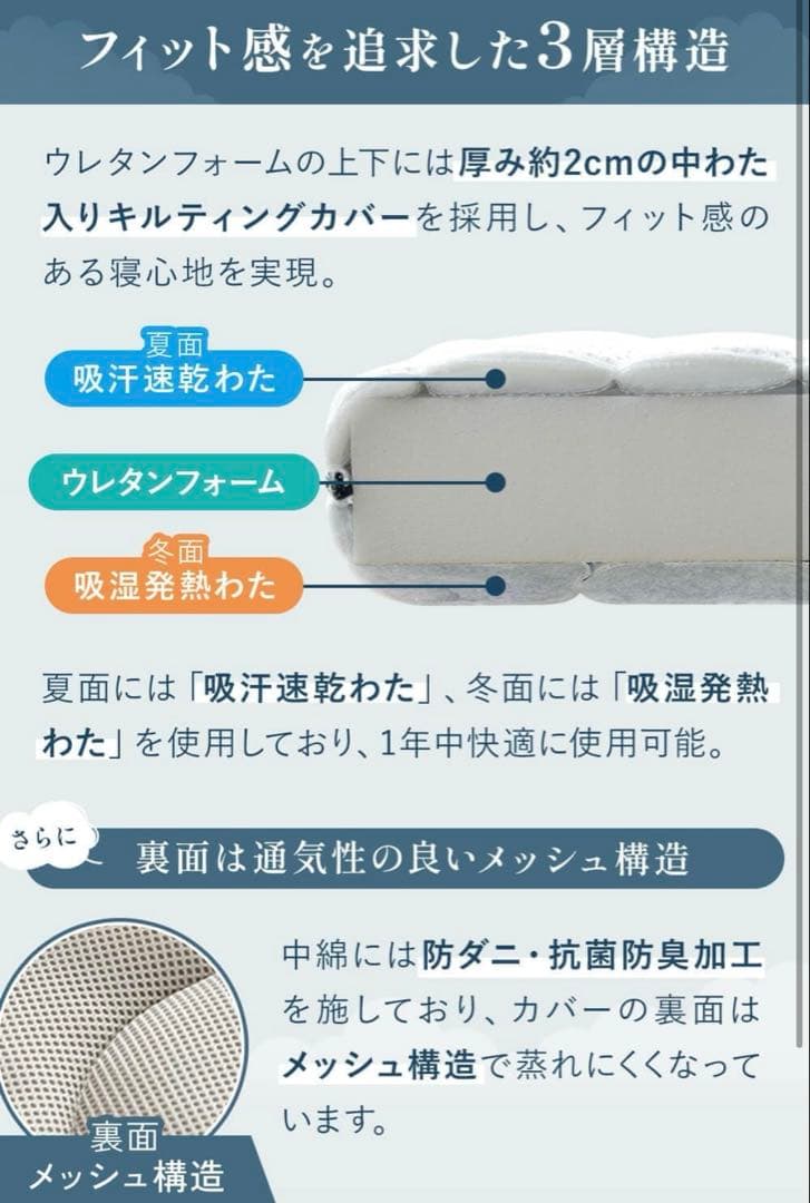 NERUSIA 腰痛持ちのマットレス シングル 高反発 硬め 厚み11cm