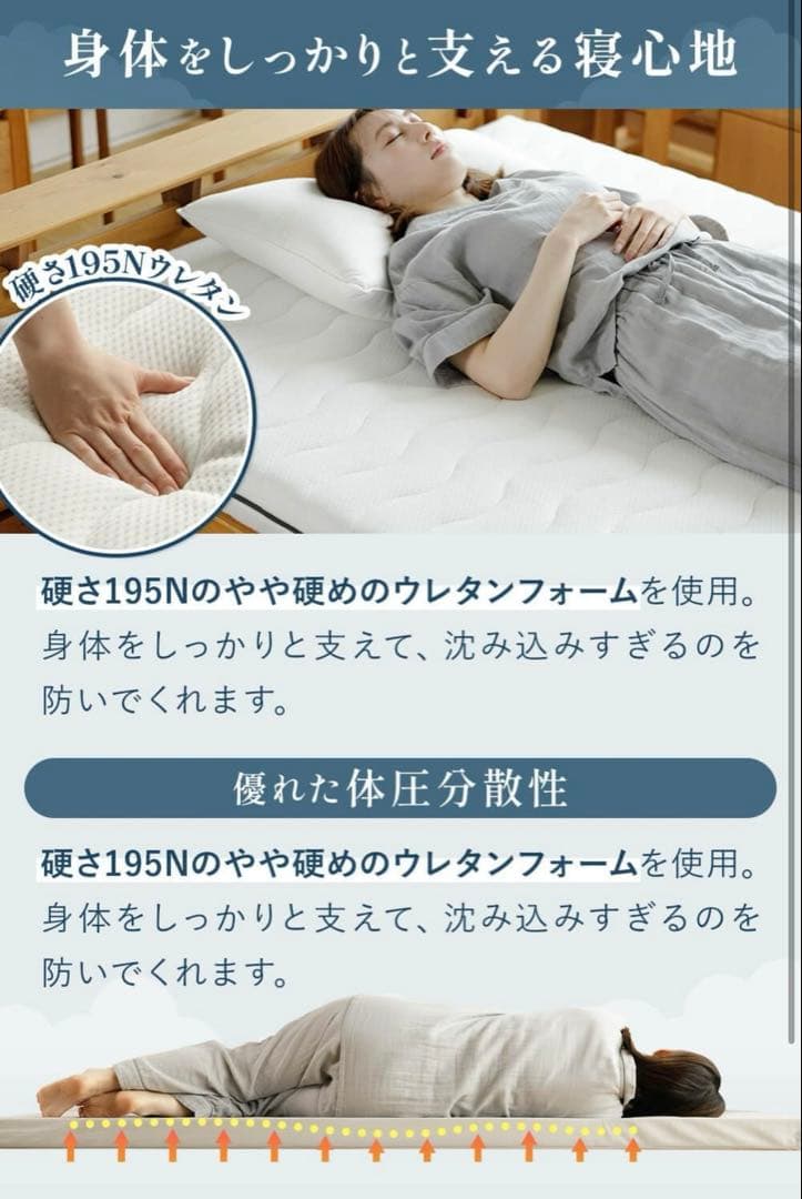 NERUSIA 腰痛持ちのマットレス シングル 高反発 硬め 厚み11cm