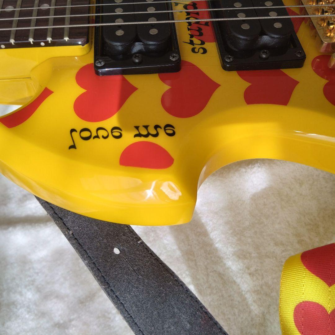 [廃盤] バーニー YH-JR hideモデル アンプ内蔵ギター イエローハート