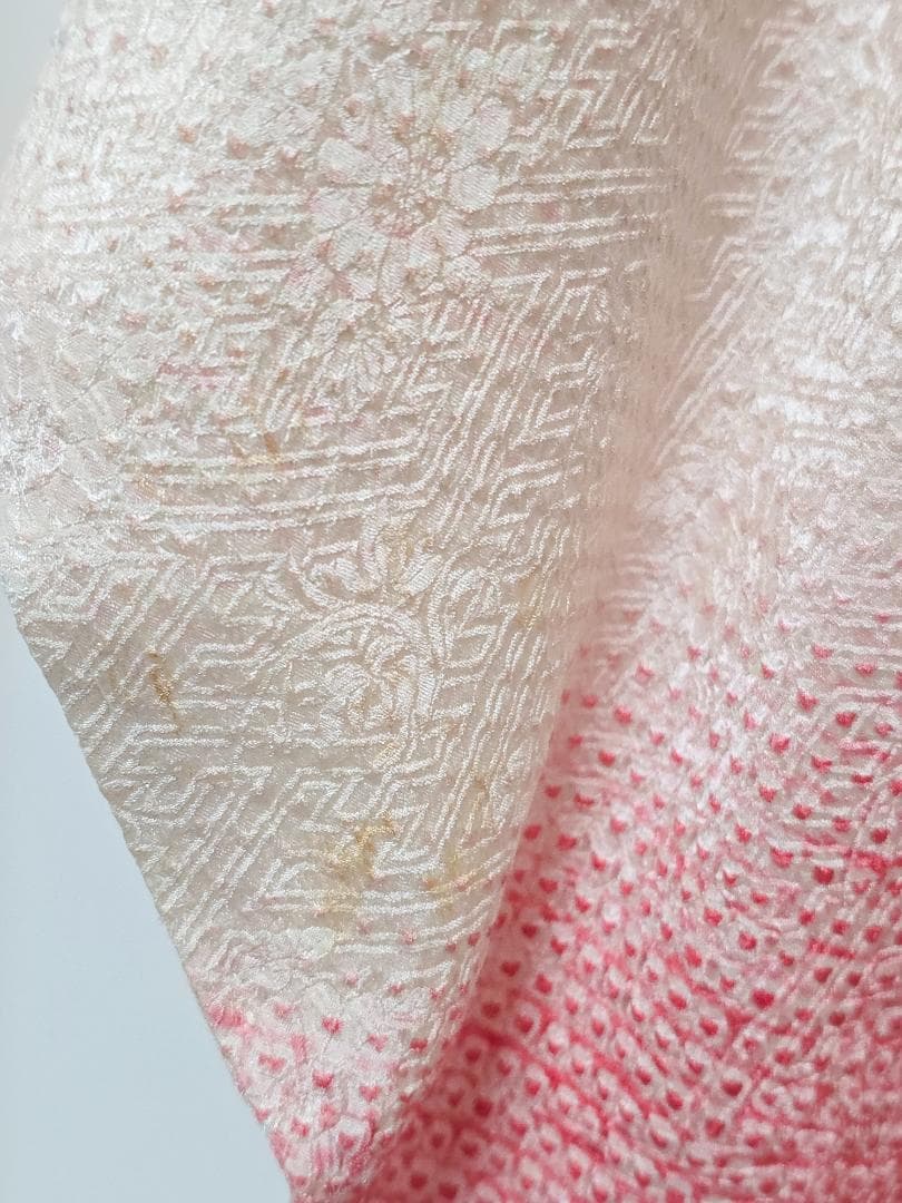 七五三　7歳　 正絹　総絞り　着物　セット　女の子 c98