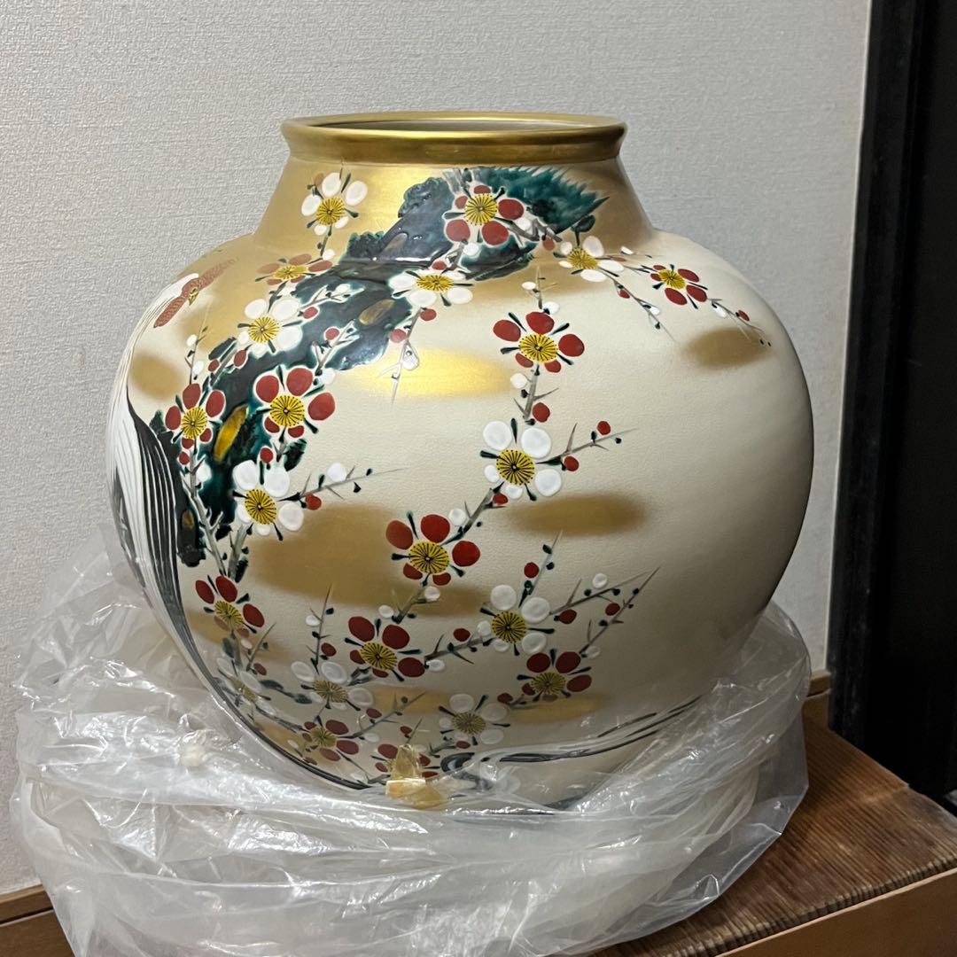 1973年?　九谷焼 川畠玉浪 九谷玉浪 花瓶 大きい