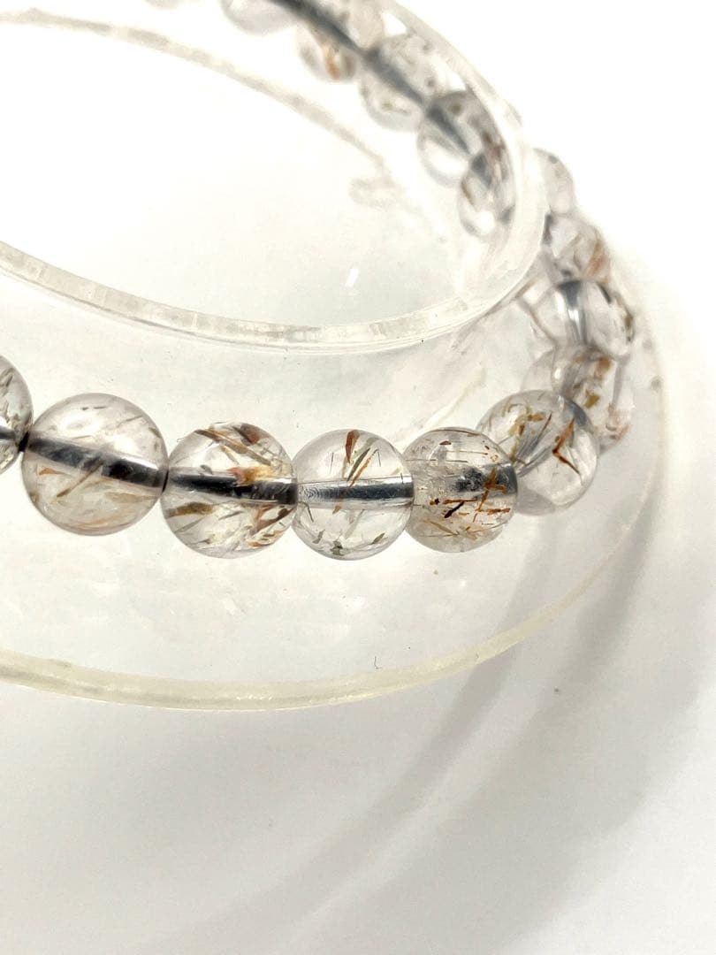 フォリエーテッドマイカインクォーツ✨天然石の腕輪お守り【天赦日ご祈祷】白蛇AB