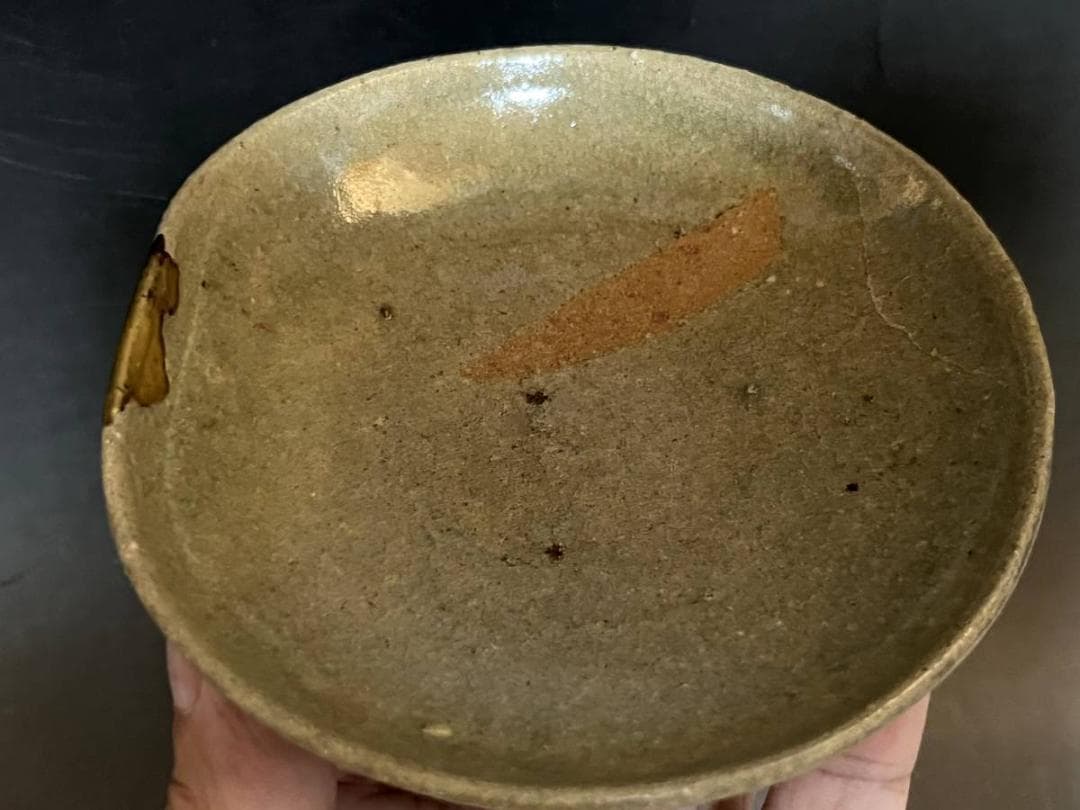 皿□古唐津小皿 2枚（江戸初期）平盃 伝世品 コレクター放出品 時代物