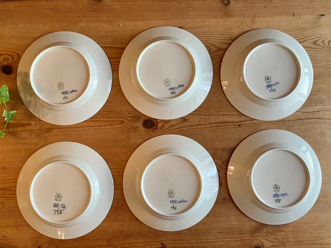 ロイヤルコペンハーゲン　ブルーフルーテッド　19デザートプレート×6