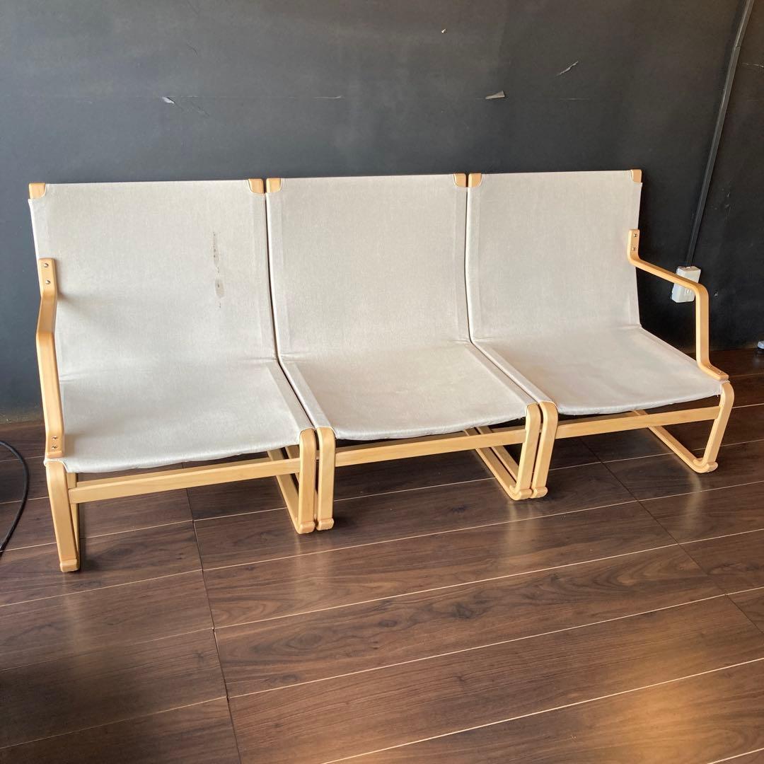 ②【送料込み】天童木工　マットソン　イージーチェア ブルーノ　3人　ソファー