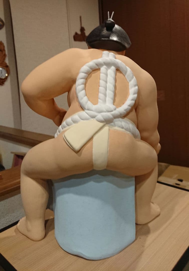 稀少 作家名有 博多人形 土俵入り 陶器製 横綱 フィギュア 約30cm