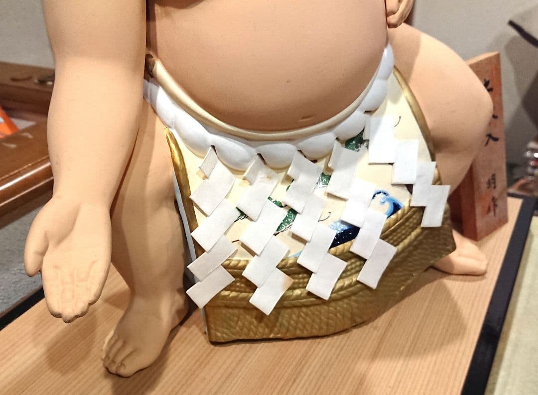 稀少 作家名有 博多人形 土俵入り 陶器製 横綱 フィギュア 約30cm