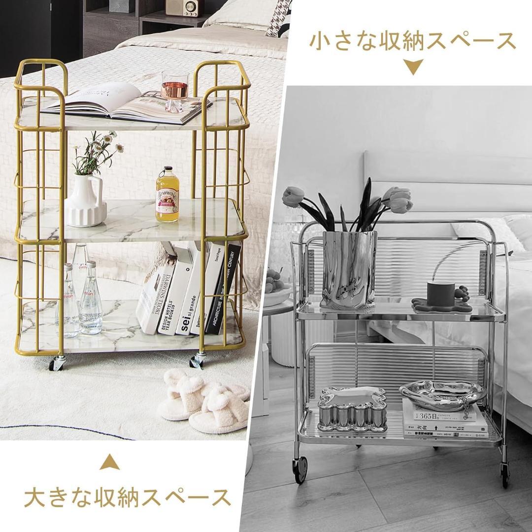 【新品】キッチンワゴン 移動式 3段 キッチン収納 キャスター付