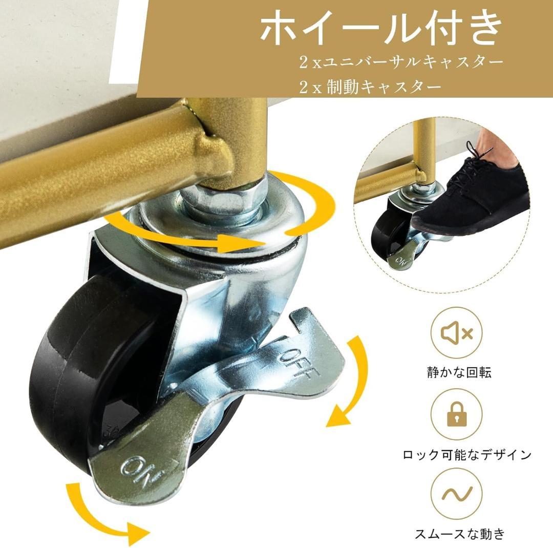 【新品】キッチンワゴン 移動式 3段 キッチン収納 キャスター付