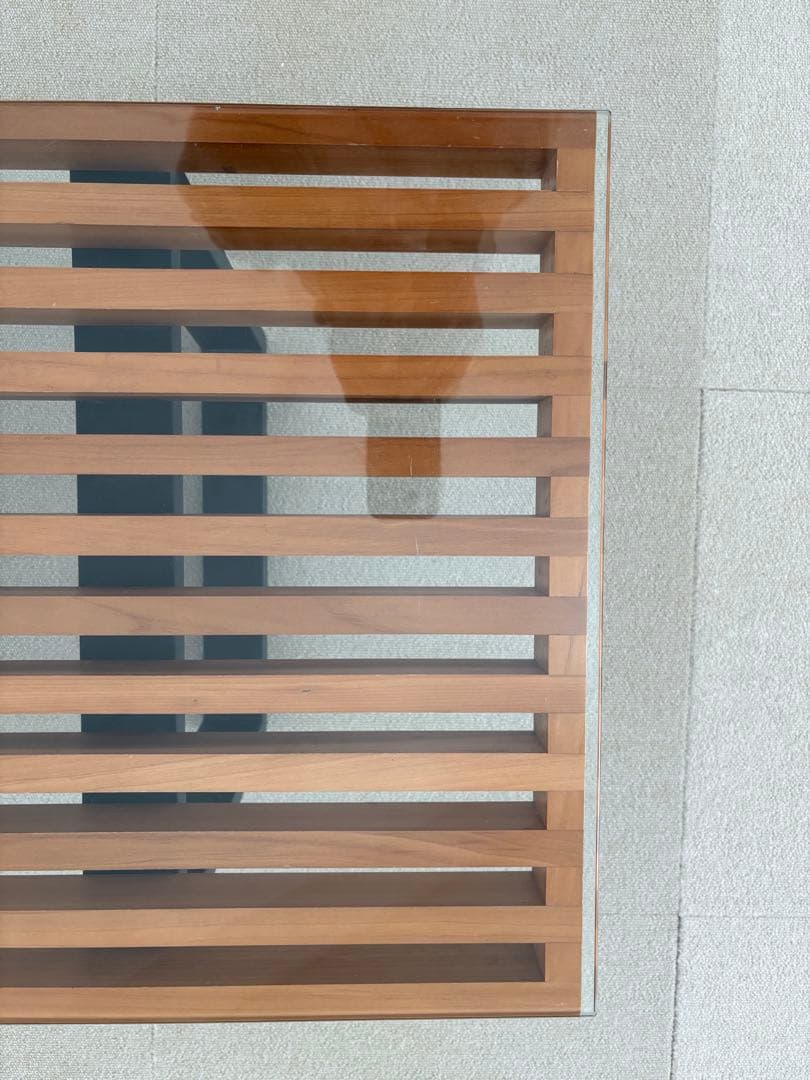 古着屋ライク ネルソンベンチ　リプロダクト品　ガラス天板付　たのメル便発送