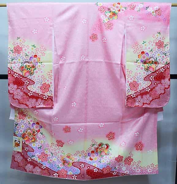 七五三 七歳 女児 正絹 着物フルセット 着物は陽気な天使 NO37364