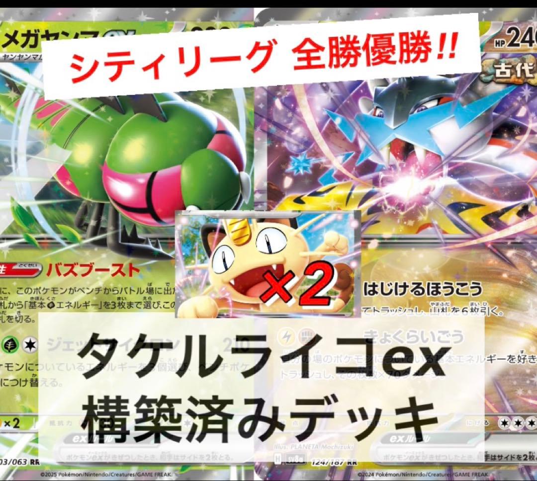 タケルライコex 構築済みデッキ 新レギュ全勝優勝☆ メガヤンマライコ