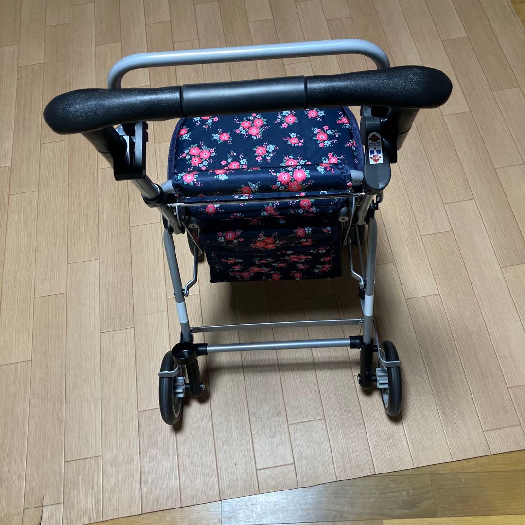 RWCリズム　フローラル花柄NB シルバーカート　歩行車　買い物カート