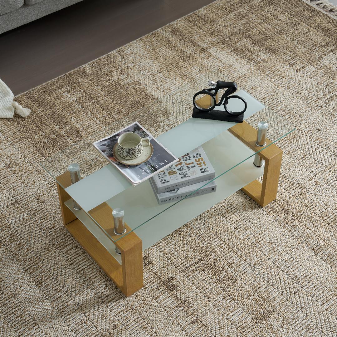 ローテーブル コーヒーテーブル 幅87.5x奥47.5x高さ39.5cm 収納棚