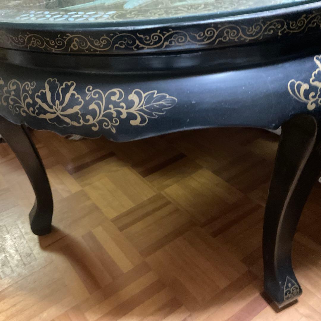 美品‼️螺鈿テーブル＆椅子4脚セット‼️
