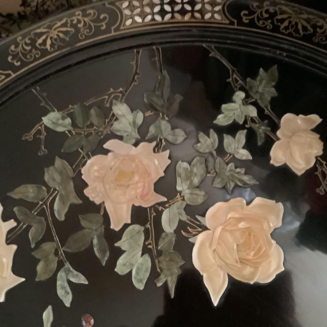 美品‼️螺鈿テーブル＆椅子4脚セット‼️