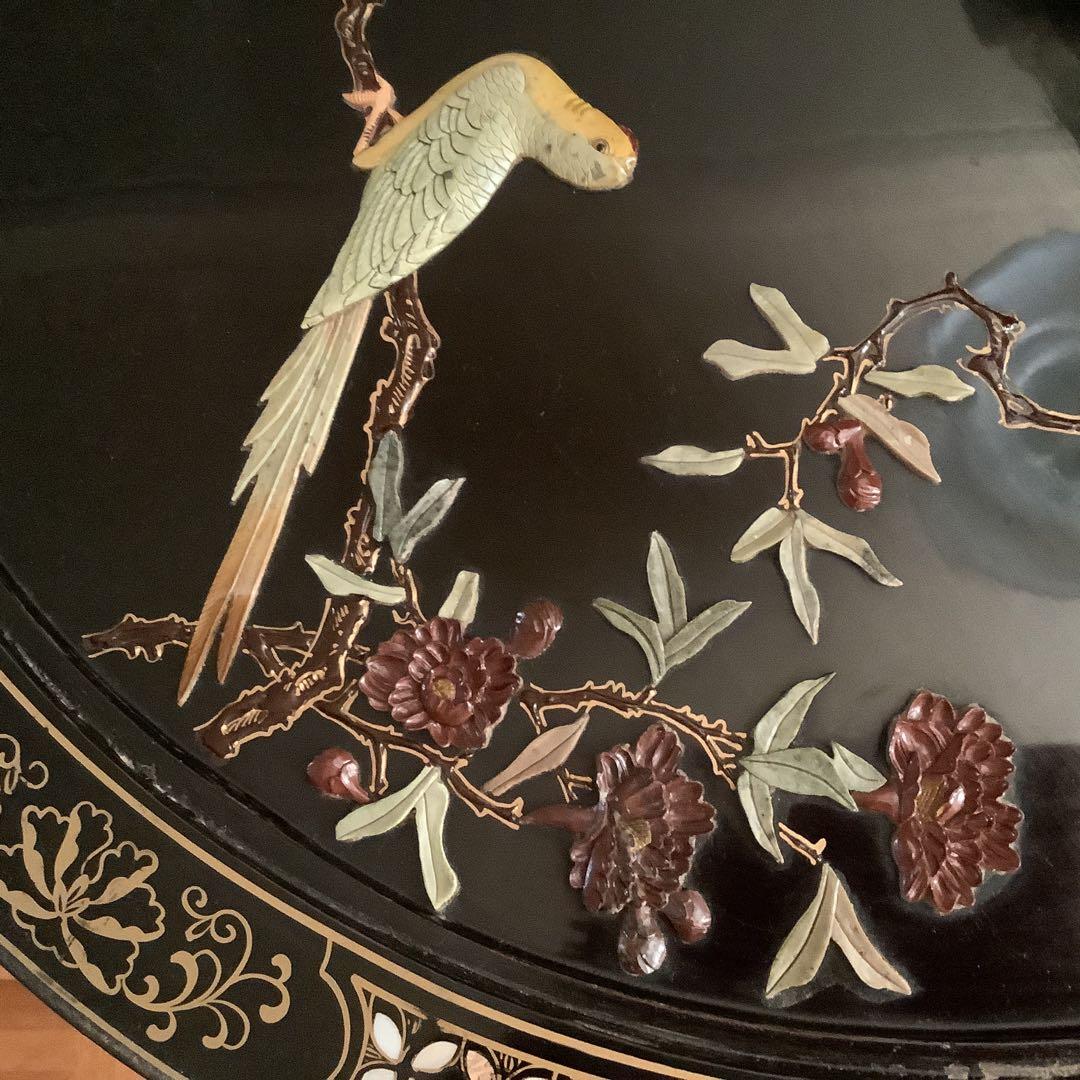 美品‼️螺鈿テーブル＆椅子4脚セット‼️