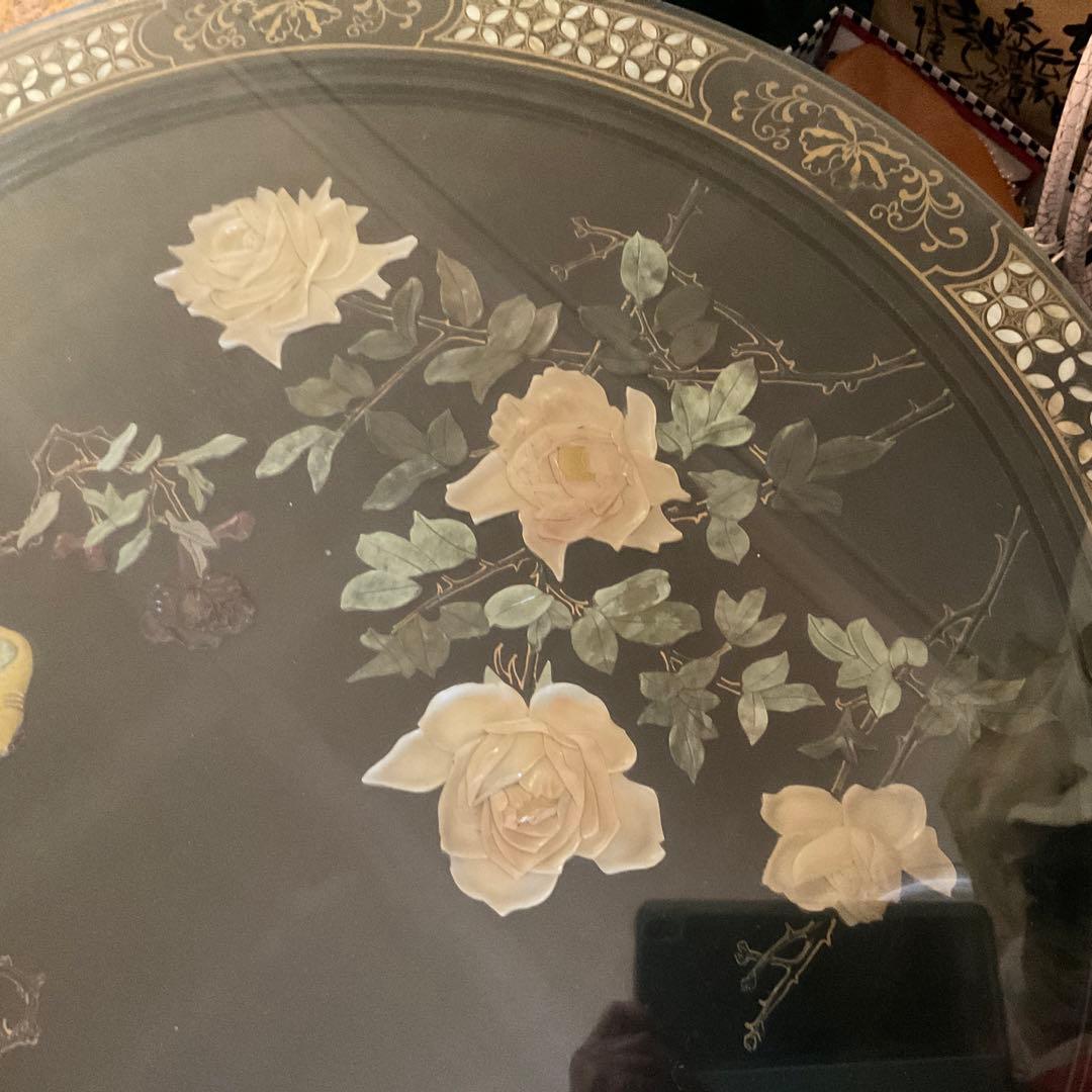 美品‼️螺鈿テーブル＆椅子4脚セット‼️