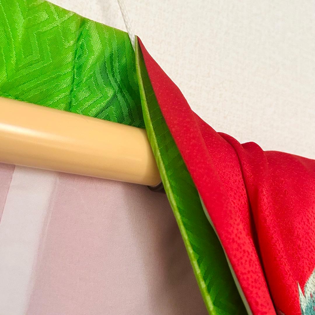 着物　七五三　7歳　女の子　13点　フルセット　赤　御所車　花文　吉祥文様