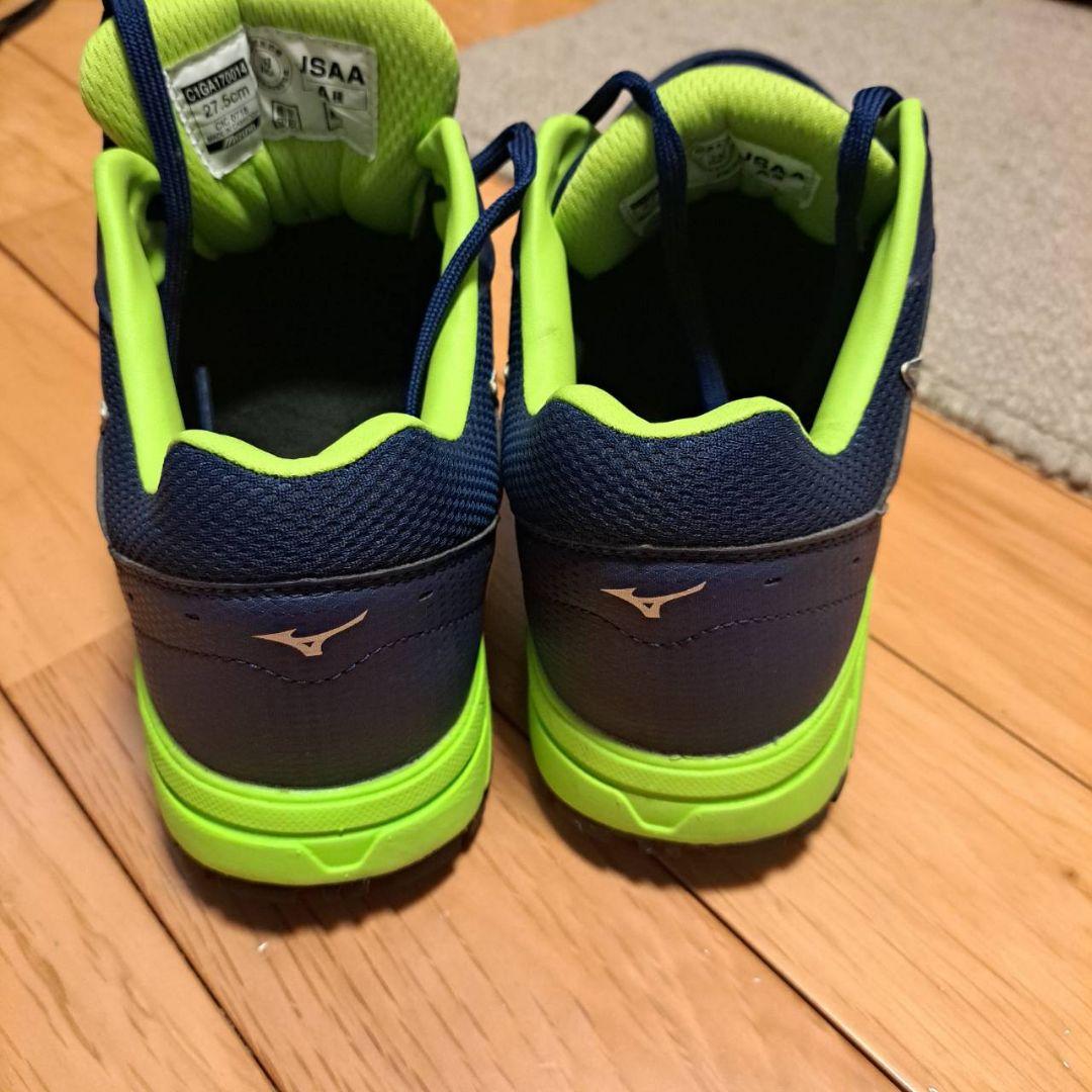 ミズノ　ワークシューズ オールマィティ　 ネイビー×シルバー×グリーン