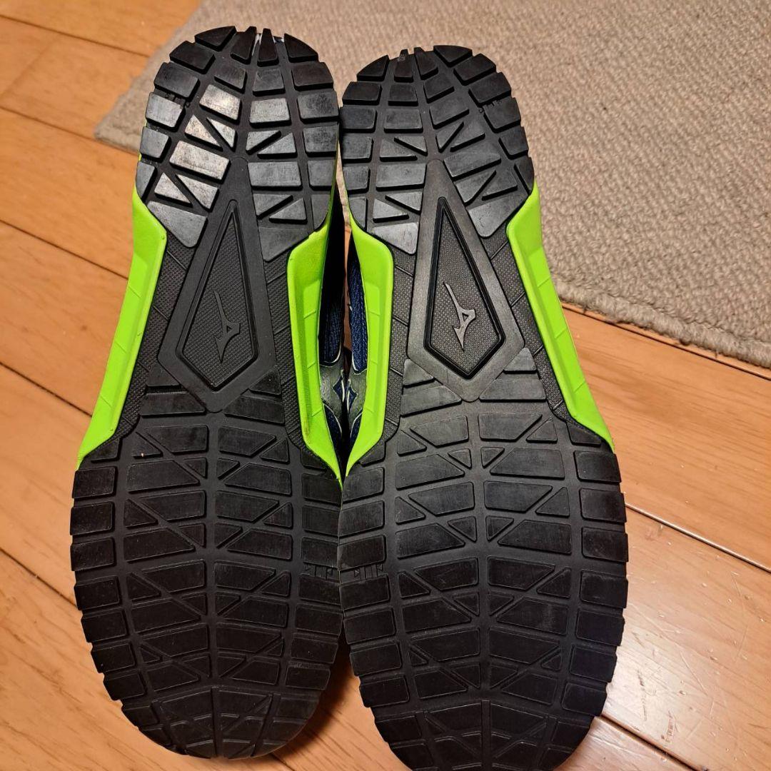 ミズノ　ワークシューズ オールマィティ　 ネイビー×シルバー×グリーン