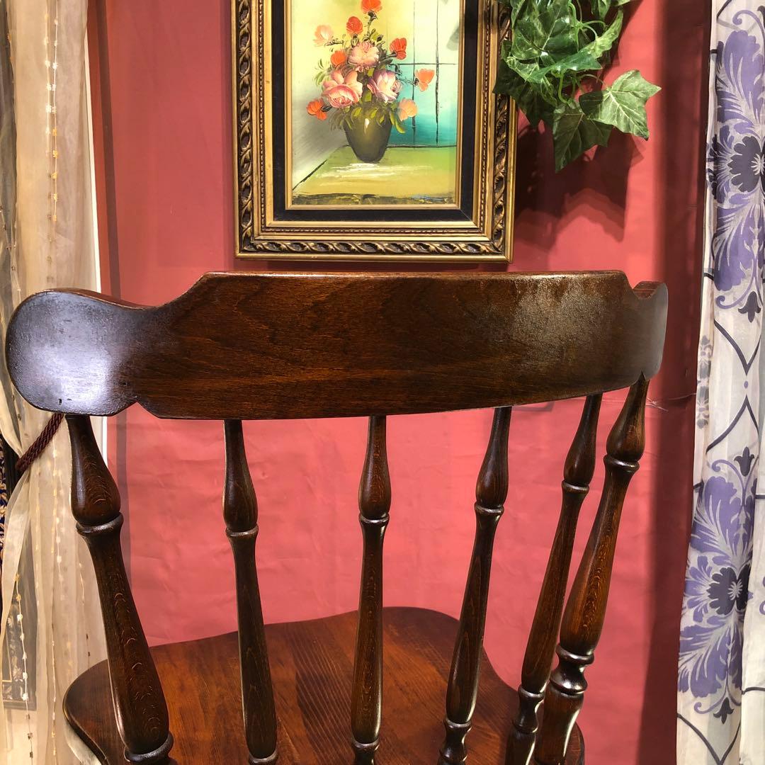 ぶた様専用 L 4 キツツキマーク ヴィンテージ スピンドルチェア 飛騨産業