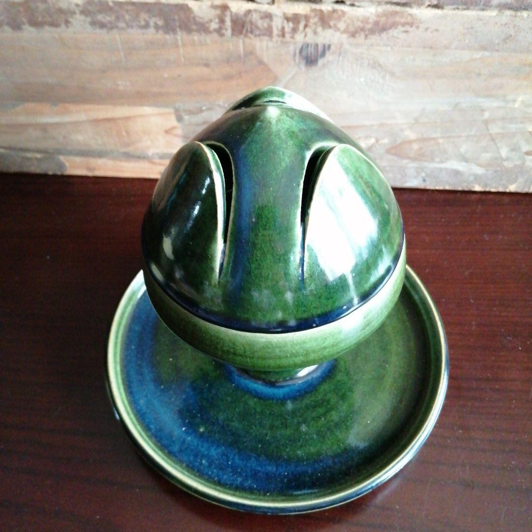 瀬戸焼　亀井清市　青織部香炉　19cm
