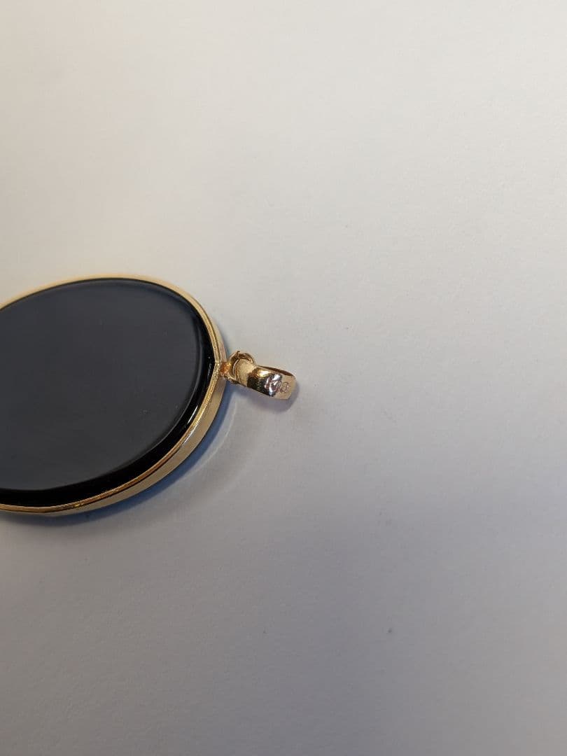 K18カメオ オニキス ネックレストップ