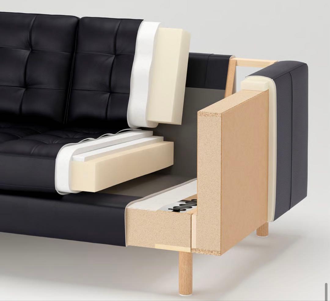 IKEA LANDSKRONA ブラック 2人掛けソファ