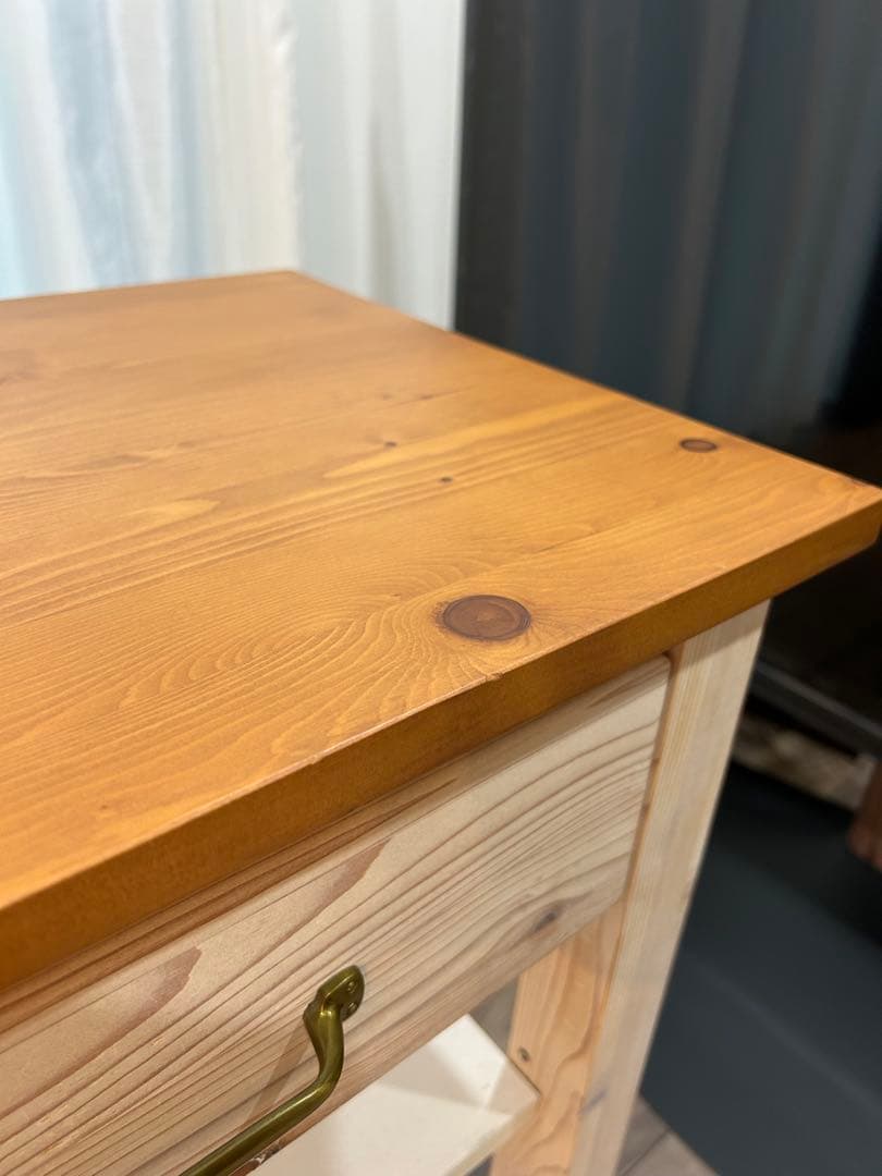 カウンター　ワゴン　ホワイト　シナモ