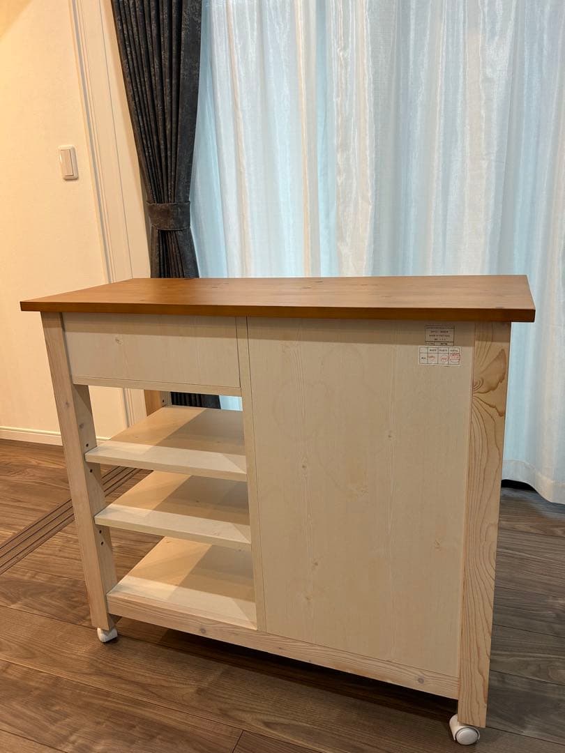 カウンター　ワゴン　ホワイト　シナモ