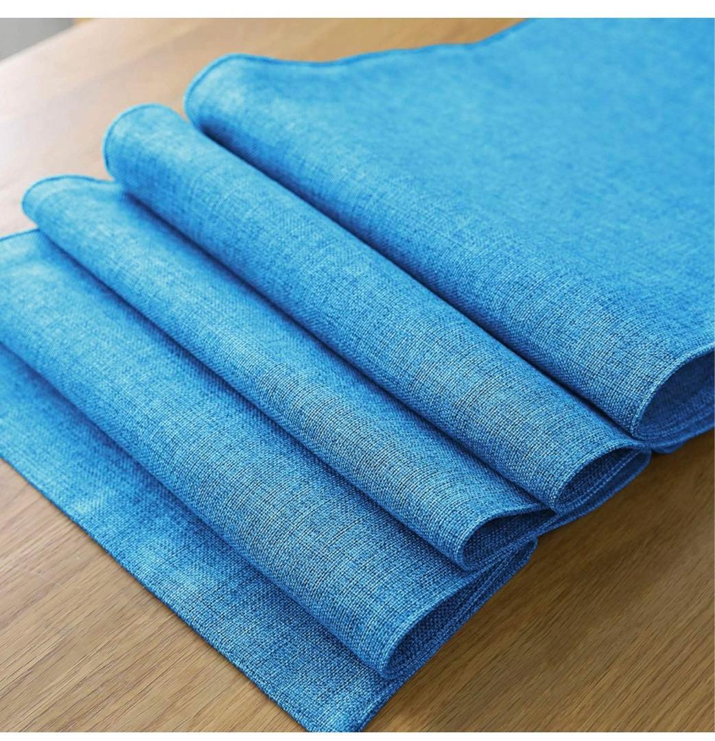 Khooti 両面ウォッシャブルポリジュートテーブルランナー 耐熱