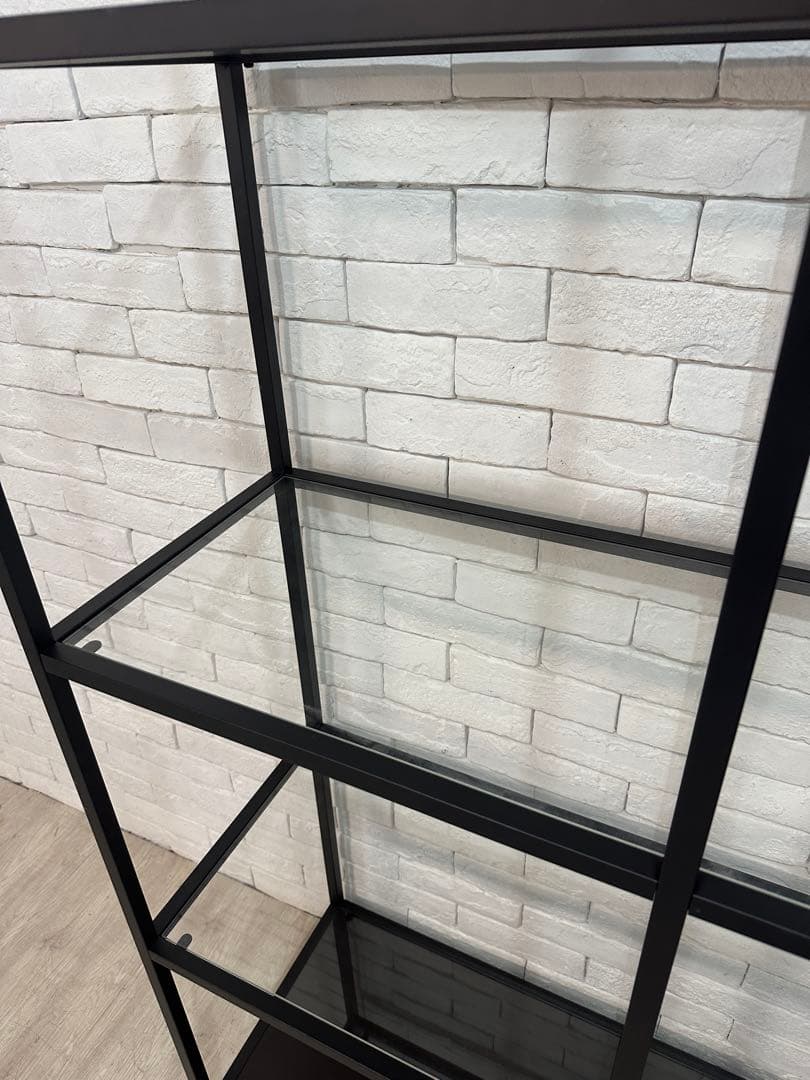 ②【東京都内23区配送無料】イケア　棚　ガラス　陳列　本棚　収納　ディスプレイ