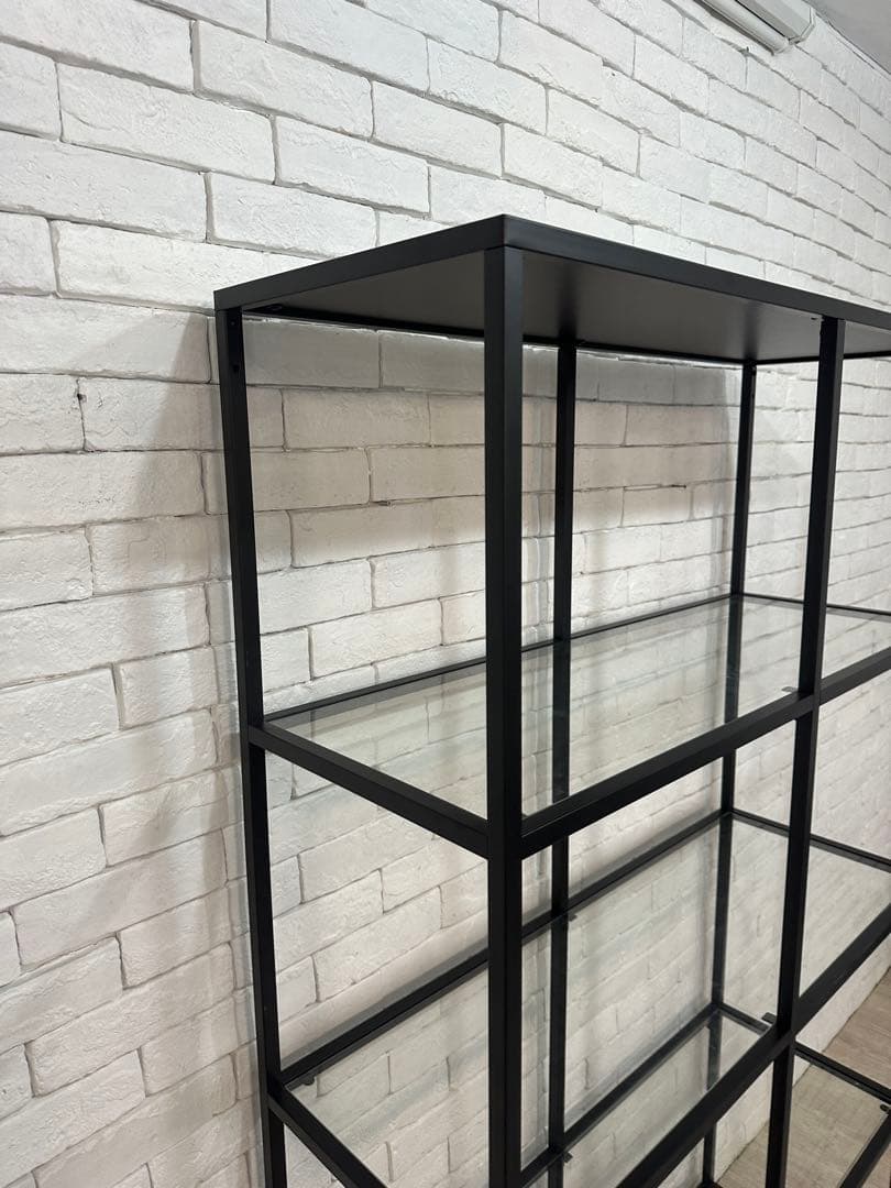 ②【東京都内23区配送無料】イケア　棚　ガラス　陳列　本棚　収納　ディスプレイ