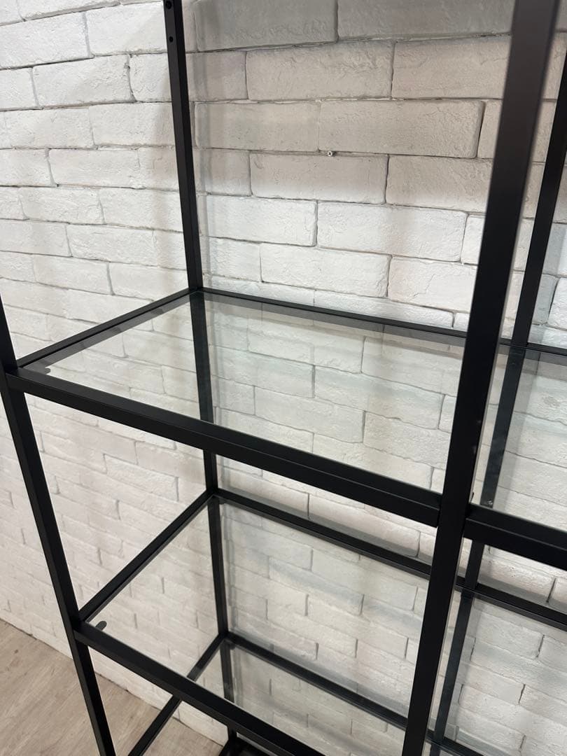 ②【東京都内23区配送無料】イケア　棚　ガラス　陳列　本棚　収納　ディスプレイ