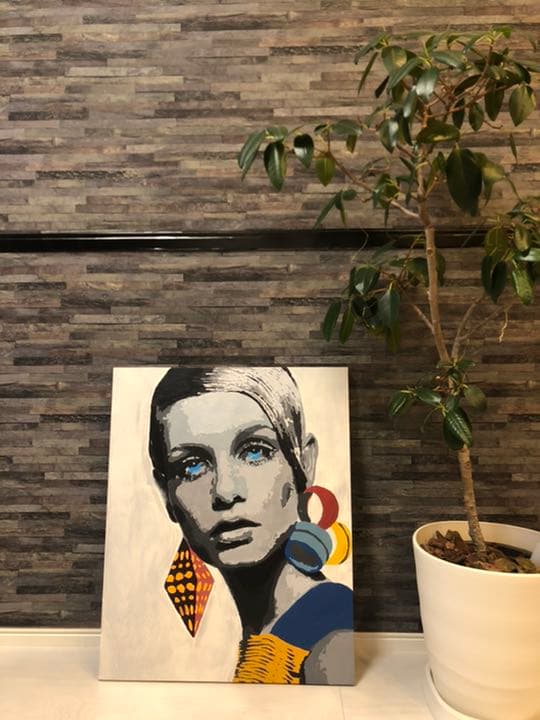 インテリア　絵画　ペイントTwiggy