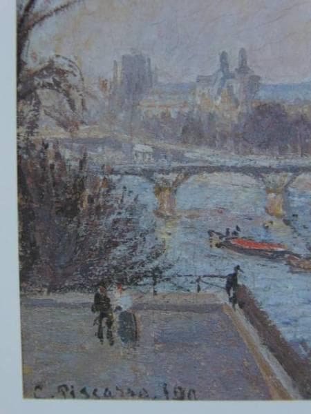 カミーユ・ピサロ、【ルーヴル、午後】、希少画集画、新品高級額・額装