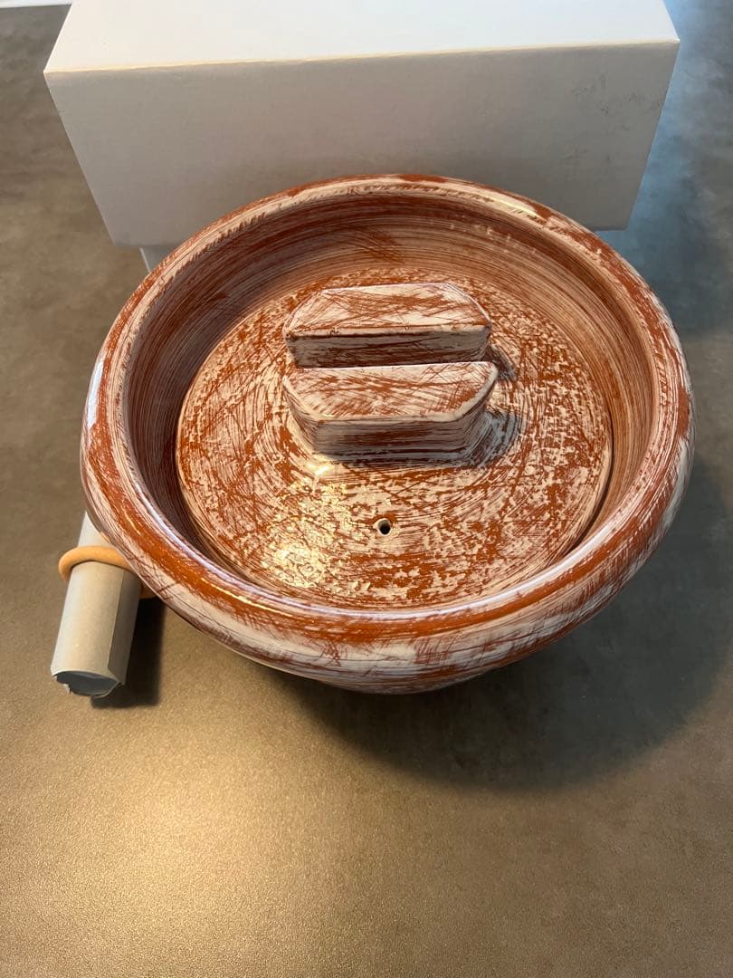 即日発送　中川一辺陶　貴重　雲井窯　京赤楽きまぐれ　御飯鍋　3合 土鍋