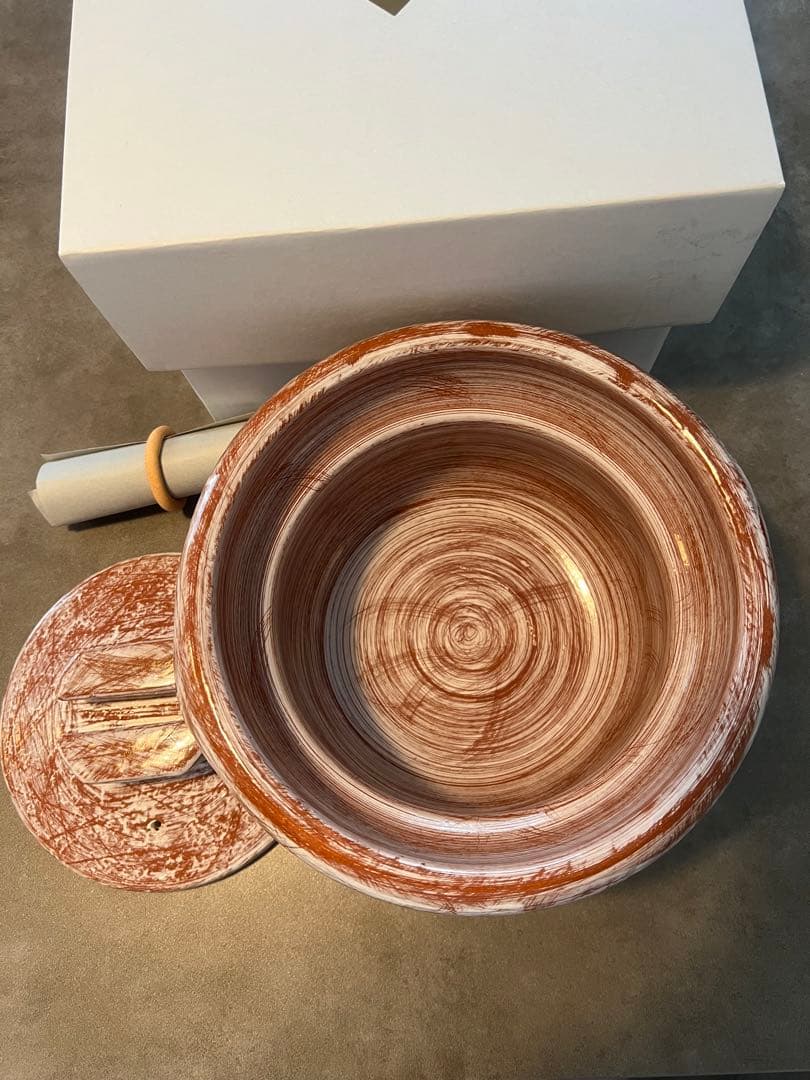 即日発送　中川一辺陶　貴重　雲井窯　京赤楽きまぐれ　御飯鍋　3合 土鍋