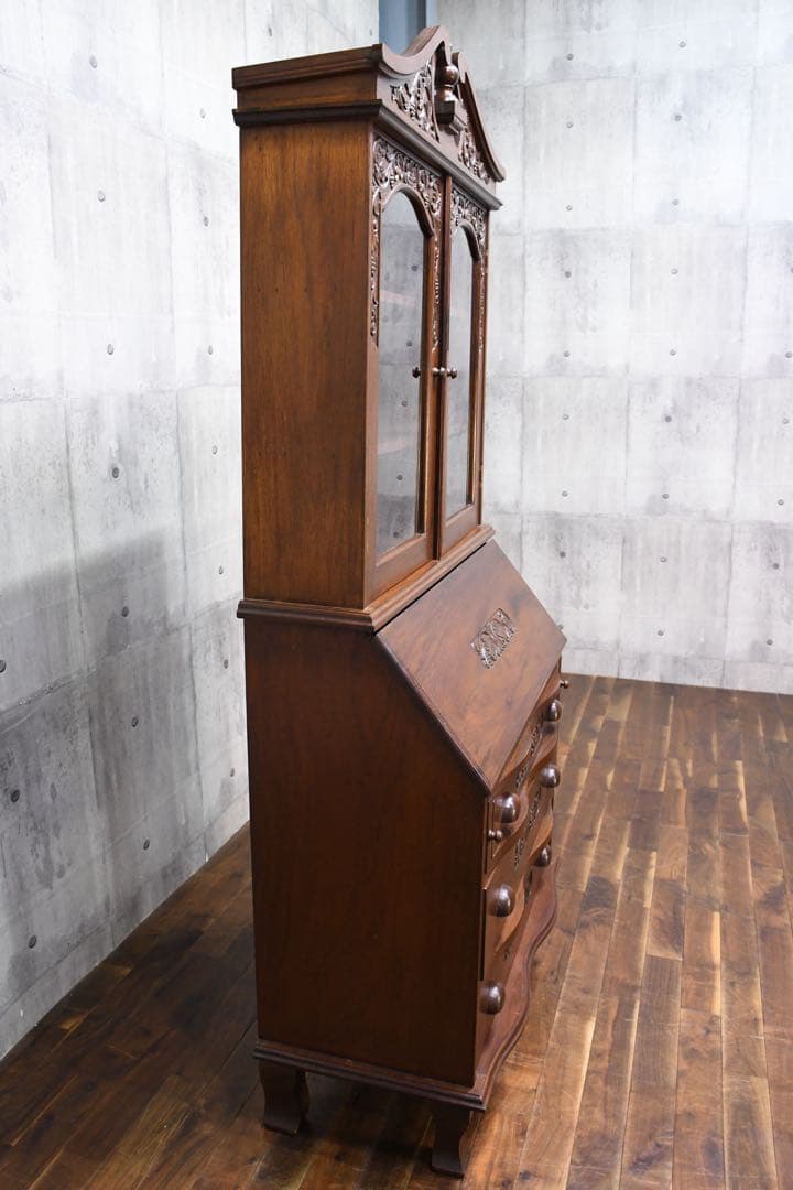 EEK99 神戸洋家具 コロニーハウス レリーフ ライティングビューロー 書斎机