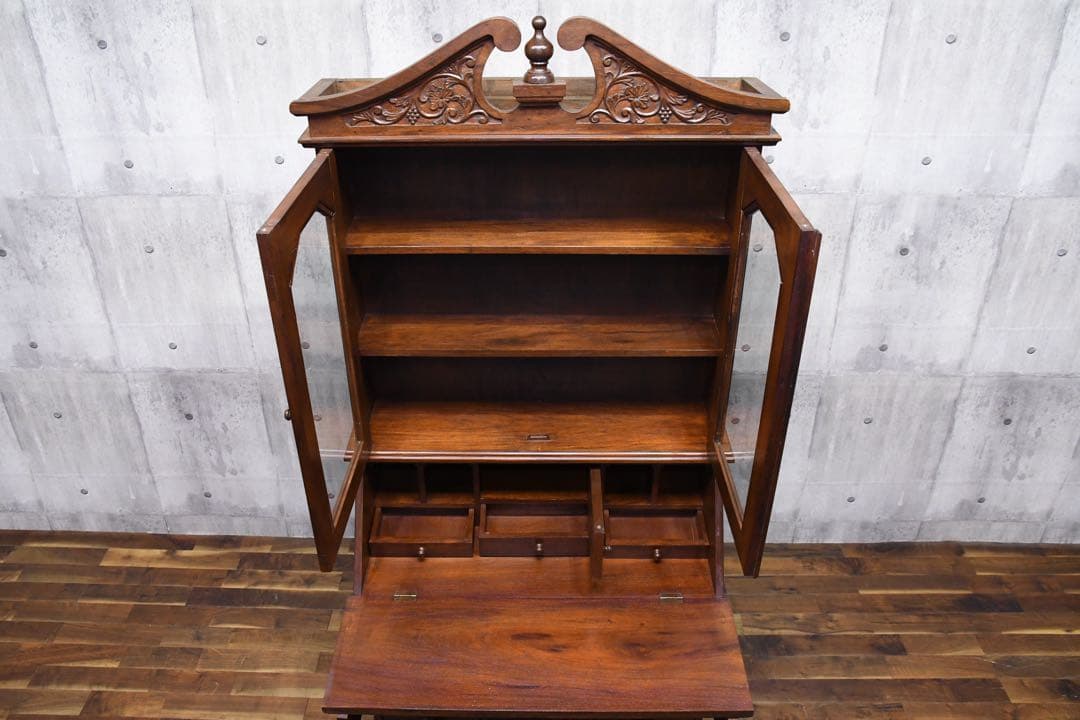 EEK99 神戸洋家具 コロニーハウス レリーフ ライティングビューロー 書斎机