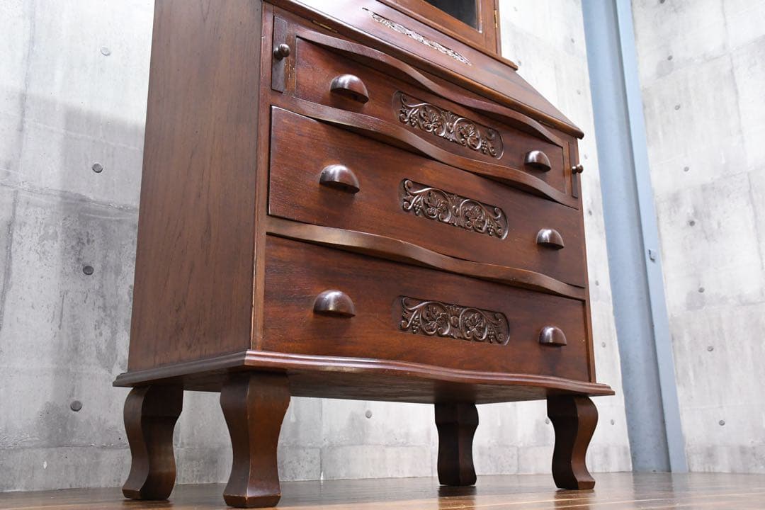 EEK99 神戸洋家具 コロニーハウス レリーフ ライティングビューロー 書斎机