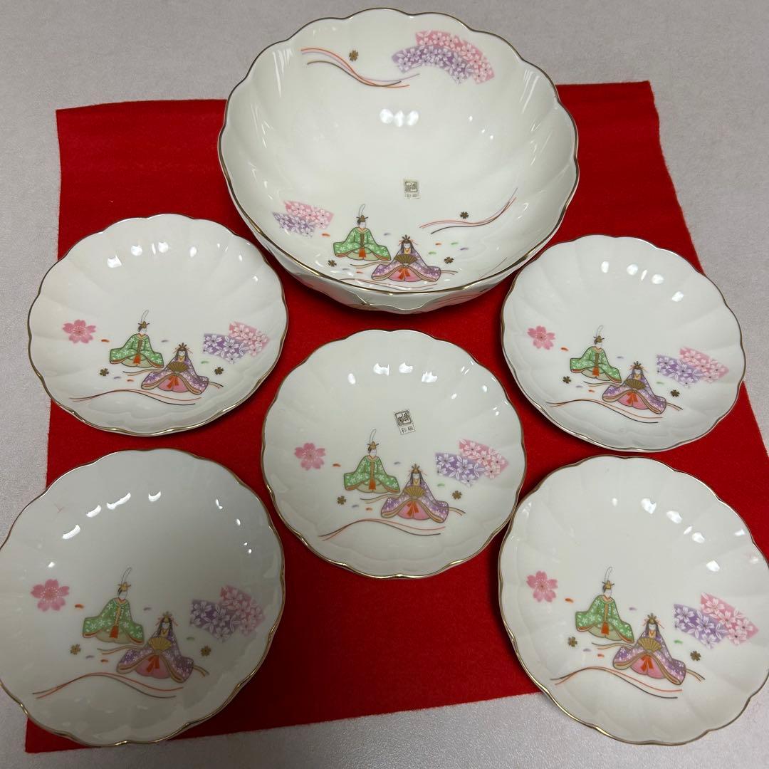 庫山窯 前畑陶器 雛祭り 陶器セット 都雛 菊割 菓子鉢 銘々皿揃 - メルカリ